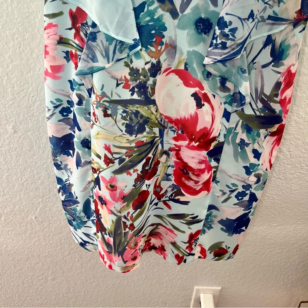 Parker Black reba floral mini dress polyester Size 6 - Picture 4 of 14